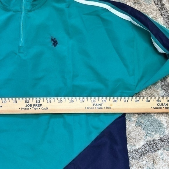 U.S. Polo Assn. Turquoise Rapids Color Block Cropped Popover Top size nedium - Picture 8 of 9